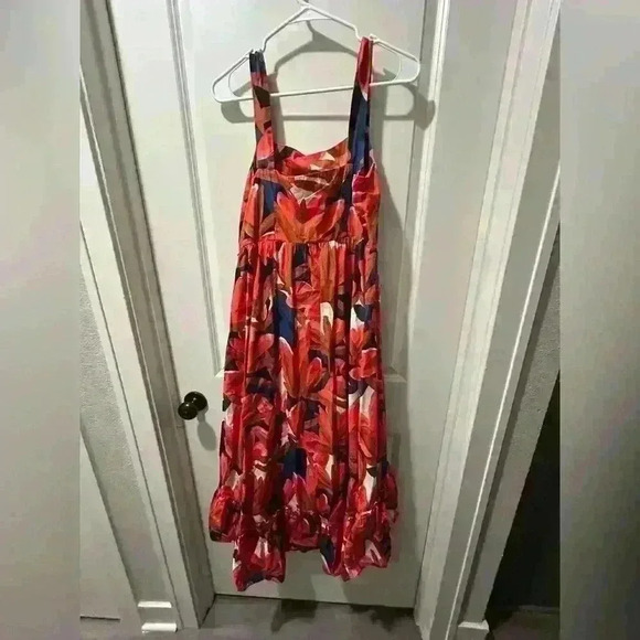 Who What Wear Dresses & Skirts - Who What Wear navy blue and orange multi color high/low maxi dress size medium